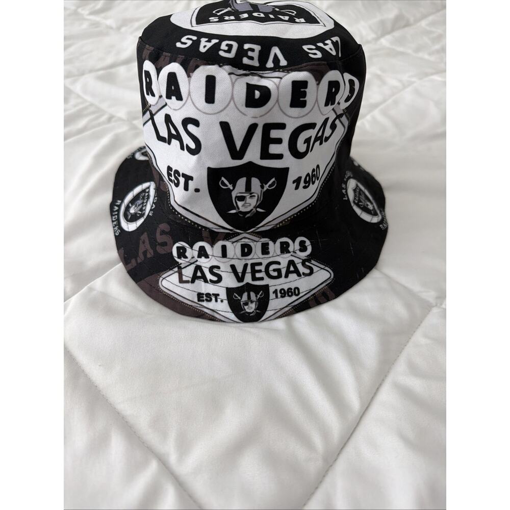 Black white And Brown Las Vegas Raiders bucket Adult hat